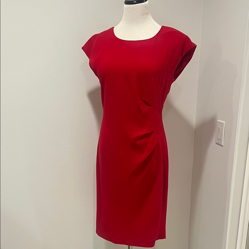 DKNY One Shoulder Dress in Vibrant Red